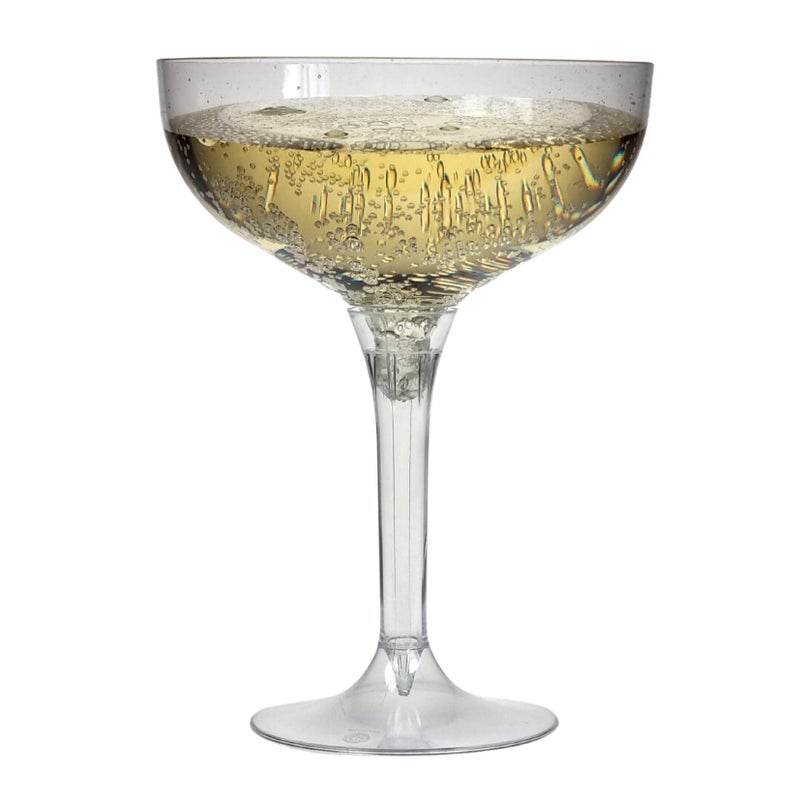 AIOS Pack of 20 Champagne Coupe Glasses Made from Recyclable BPA Free Plastic Dishwasher Safe