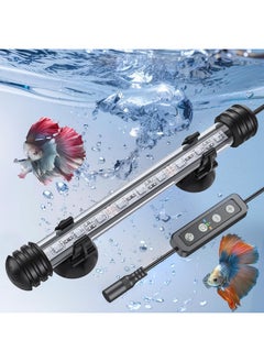 Pawfly 1.8 W Aquarium LED Light 7.5 Inch Underwater Fish Tank Light with Timer Auto On/Off Fish Tank Background Light with 8 Lighting Modes Submersible Multi-Colored Tube Light for Decoration