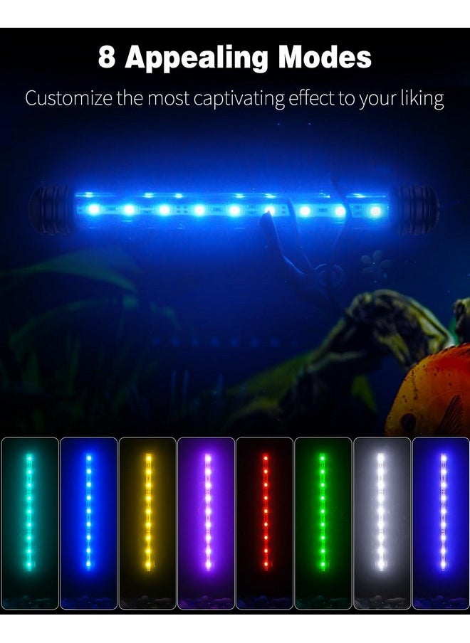 Pawfly - Pawfly 1.8 W Aquarium LED Light 7.5 Inch Underwater Fish Tank Light with Timer Auto On/Off Fish Tank Background Light with 8 Lighting Modes Submersible Multi-Colored Tube Light for Decoration - Image 1