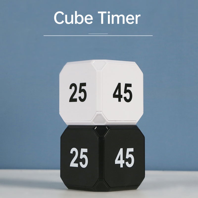 Cube Timer: 6x6x6cm White ABS Material, Easy Flip Operation - Adjustable Brightness & Volume, 4 Timing Options for Home, Office, School, Cooking, Work, Meditation - Image 5
