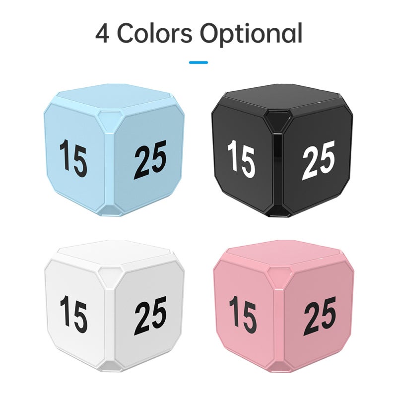 Cube Timer: 6x6x6cm White ABS Material, Easy Flip Operation - Adjustable Brightness & Volume, 4 Timing Options for Home, Office, School, Cooking, Work, Meditation - Image 4