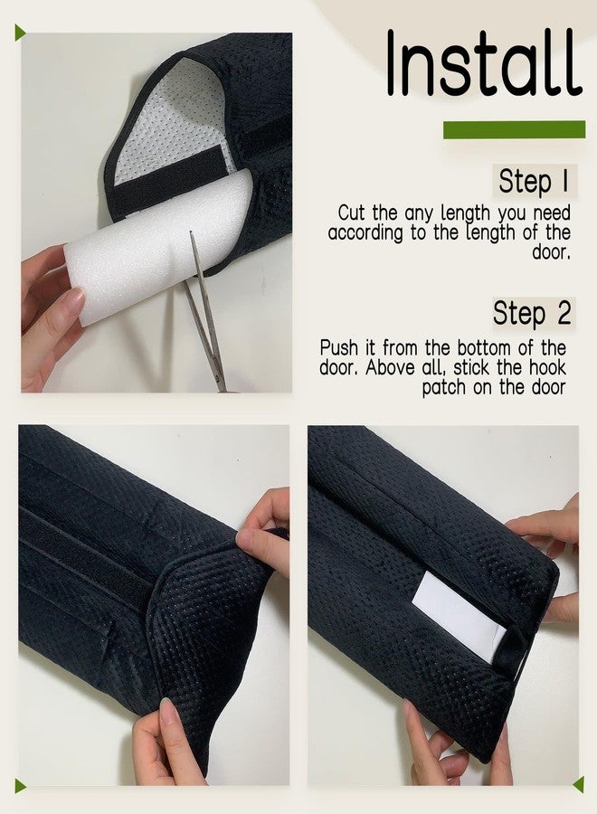 OUTTDID Under Door Draft Stopper Door, Draught Stoppers Sweep Weather Stripping, Double-Sided Windproof Seal Noise Blocker Window Breeze Blocker, Adjustable 76 to 91cm Gap Filler, Black - Image 3