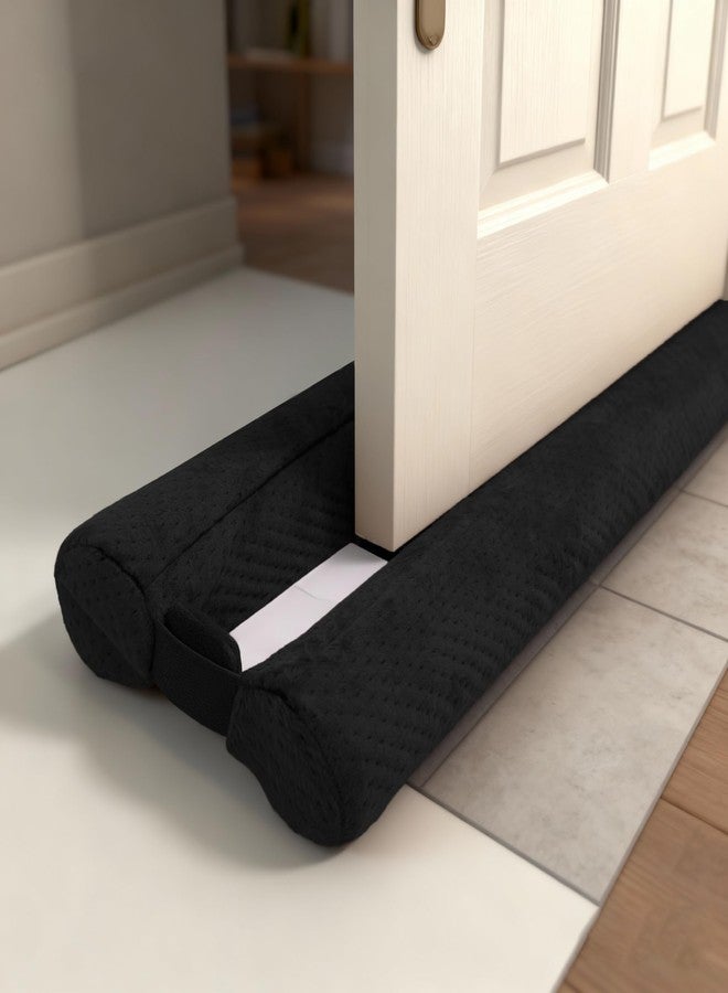 OUTTDID Under Door Draft Stopper Door, Draught Stoppers Sweep Weather Stripping, Double-Sided Windproof Seal Noise Blocker Window Breeze Blocker, Adjustable 76 to 91cm Gap Filler, Black - Image 1