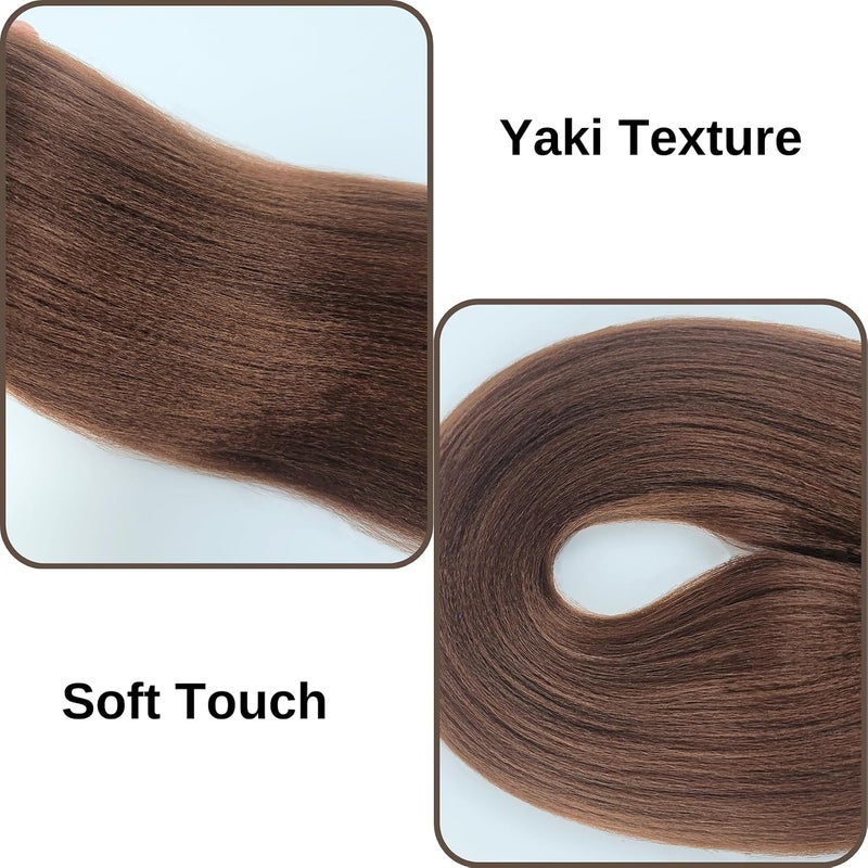 Leticia Brown Braiding Hair Pre stretched 30# Boho Hair for Braiding Hypoallergenic Synthetic Knotless Crochet Boho Braids - Image 4