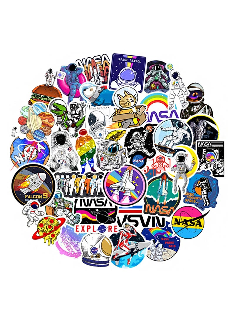 50-Piece Outer Space Astronaut Stickers Waterproof Spaceman Graffiti Vinyl Stickers for Laptop - Image 2