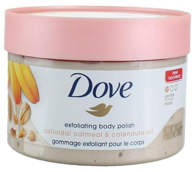 دوف مقشر الجسم المقشر للبشرة الحريرية زيت الشوفان آذريون مقشر الجسم يعطي تغذية دائم 10.5 أونصة - Image 1