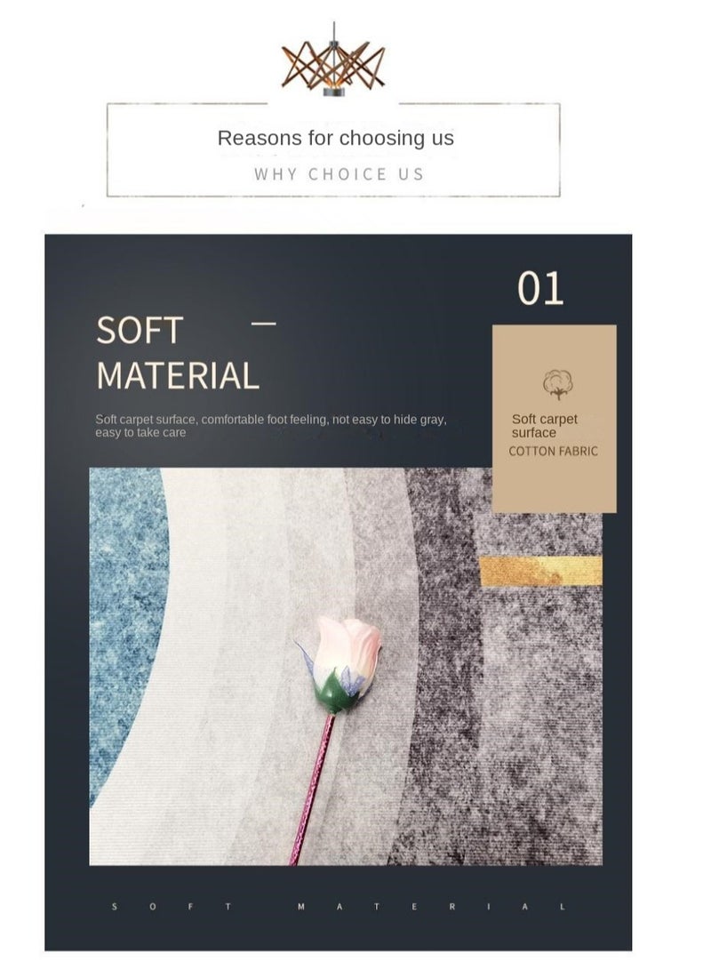 Bluejw 2-Piece Non-Slip Floor Mats Landscape Plants Super Absorbent Kitchen Rug Set - Image 2