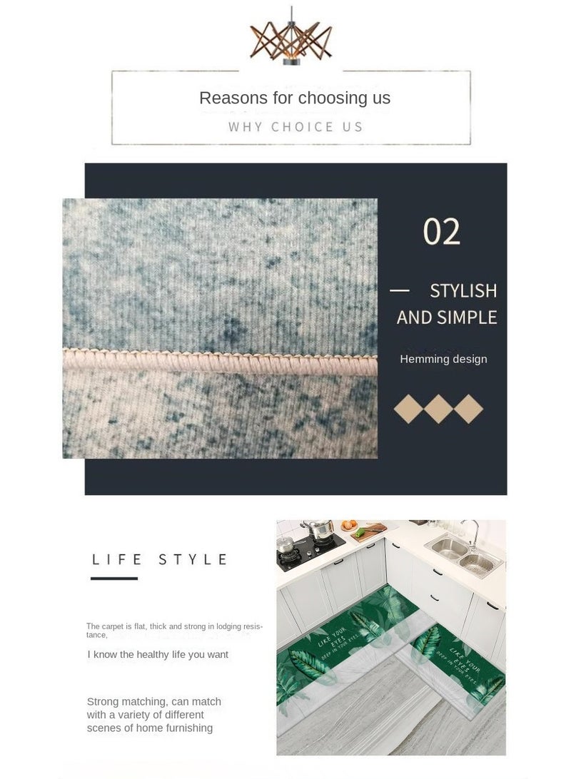 Bluejw 2-Piece Non-Slip Floor Mats Landscape Plants Super Absorbent Kitchen Rug Set - Image 3