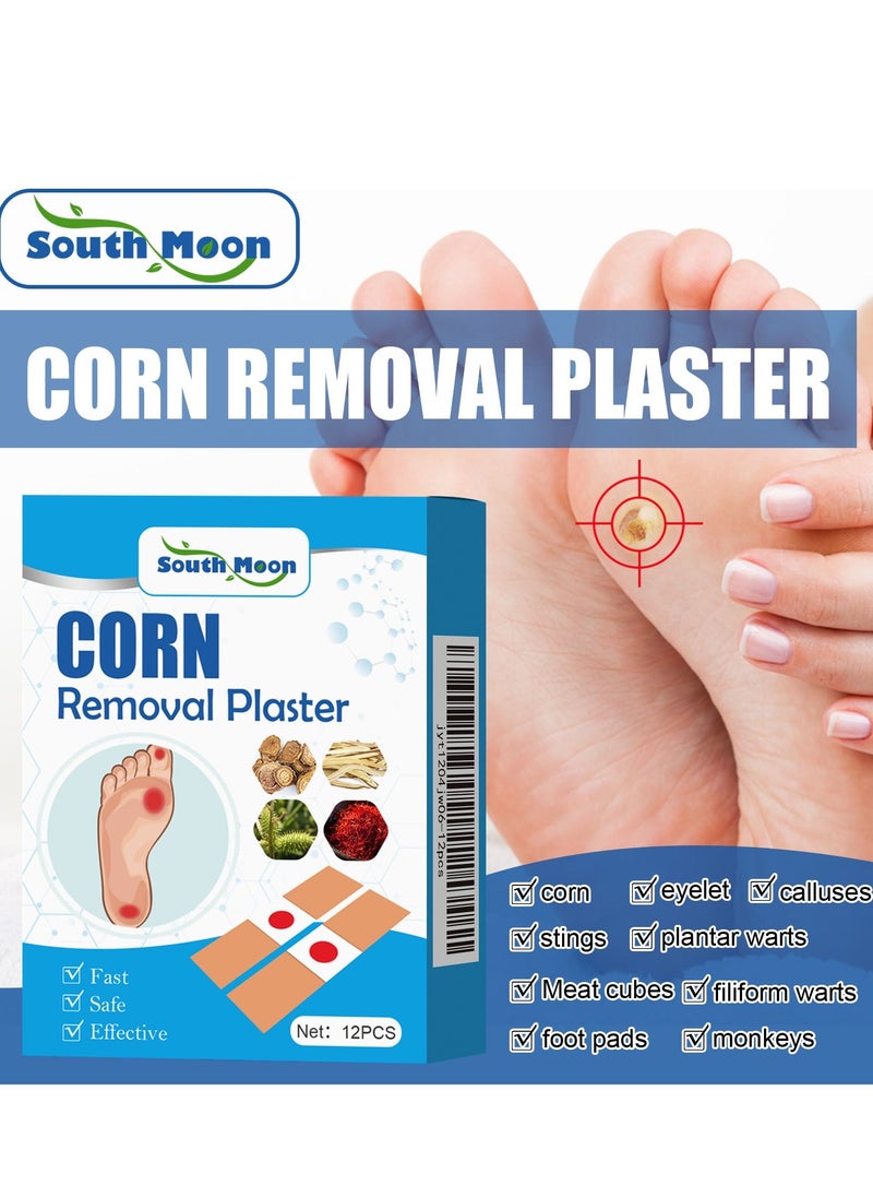 SOUTH MOON Self-Adhesive Corn Removers for Feet, 12PCS Corn Remover Breathable Callus Cushions Plants Composed Corn Pads Foot Care Callus Feet Remover Patch  - Image 2