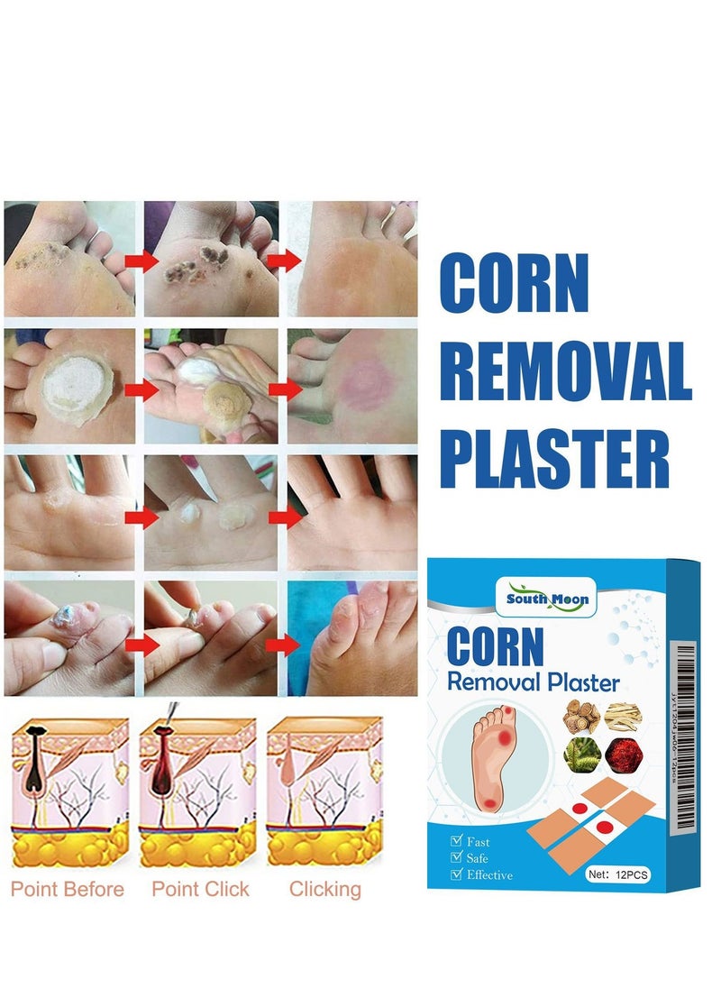SOUTH MOON Self-Adhesive Corn Removers for Feet, 12PCS Corn Remover Breathable Callus Cushions Plants Composed Corn Pads Foot Care Callus Feet Remover Patch  - Image 5