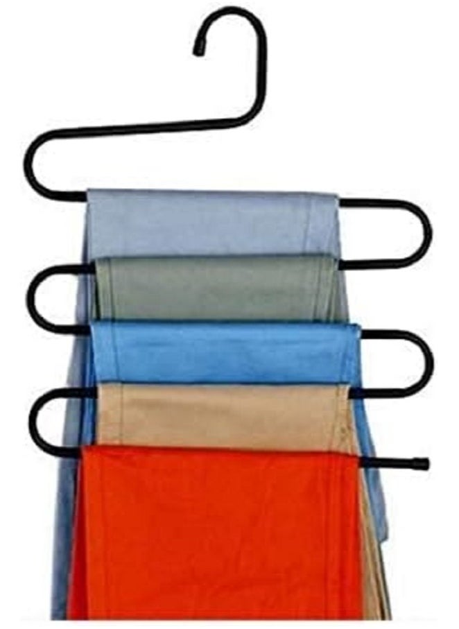 Generic Stainless Steel Trousers Hanger Space Saver 5 Layers Organizer for Jeans Ties Belts Scarves Organizer  - Image 3