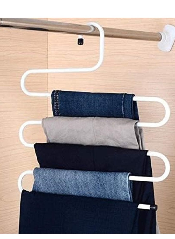 Generic Stainless Steel Trousers Hanger Space Saver 5 Layers Organizer for Jeans Ties Belts Scarves Organizer  - Image 4