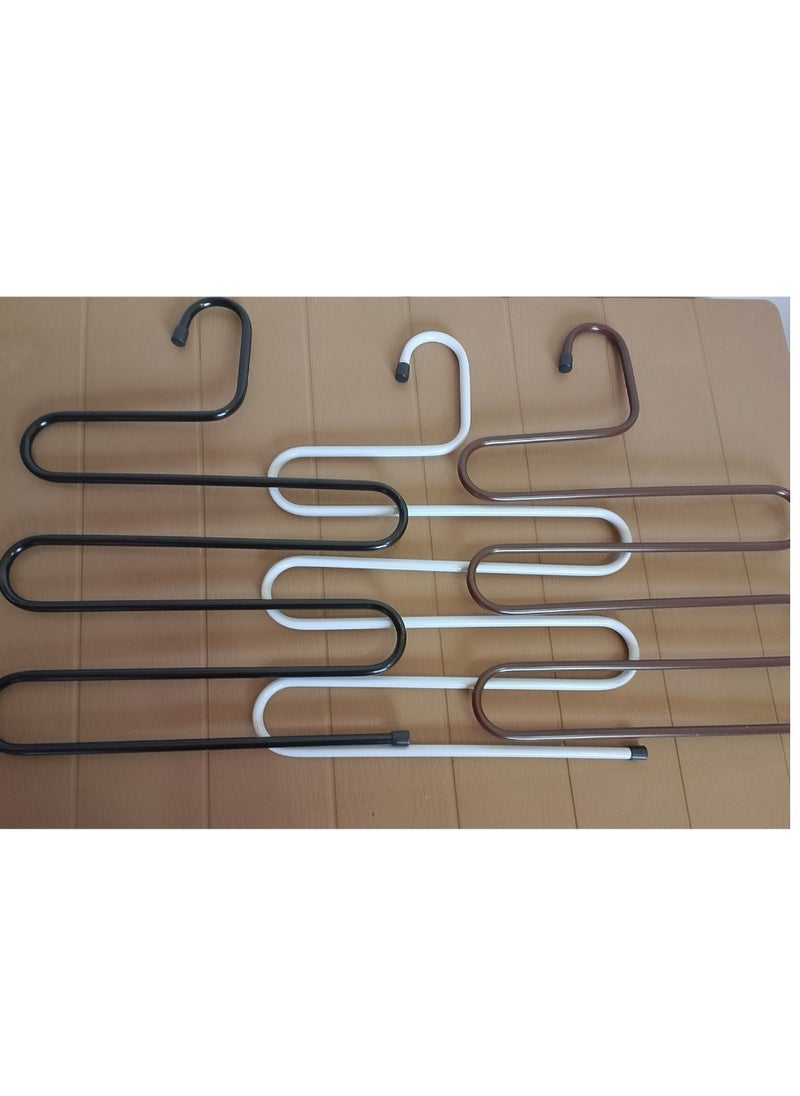 Generic Stainless Steel Trousers Hanger Space Saver 5 Layers Organizer for Jeans Ties Belts Scarves Organizer  - Image 2