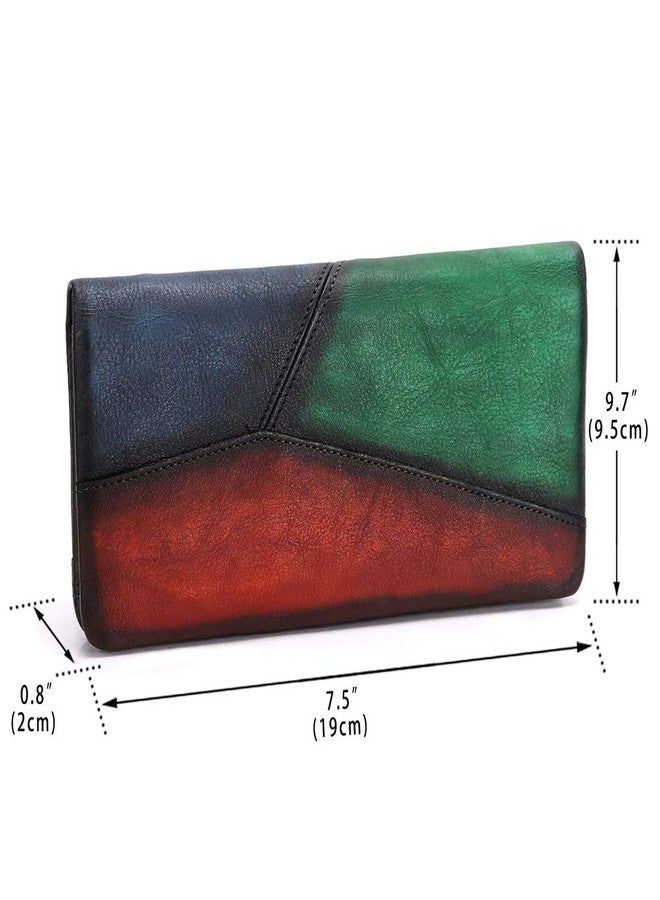 IVTG Slim Bifold Leather Wallets for Women Vintage Handmade Thin Purse Clutch (Multicolor3) - Image 4