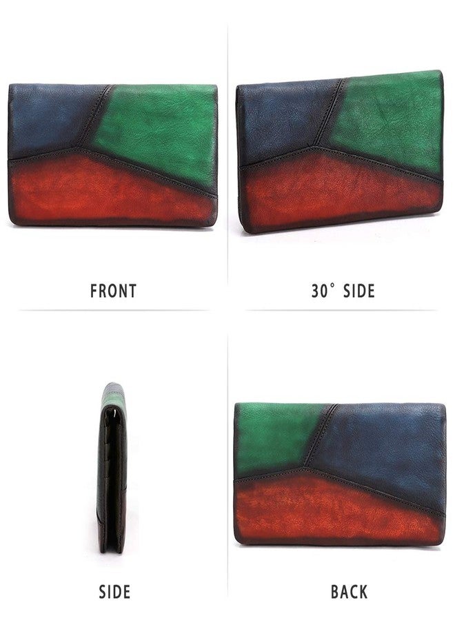 IVTG Slim Bifold Leather Wallets for Women Vintage Handmade Thin Purse Clutch (Multicolor3) - Image 5