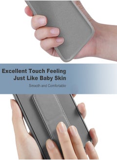 Wtech Xiaomi Redmi Note 14 Pro 5G 2024 Hand Grip Foldable Magnetic Kickstand Wrist Strap Finger Grip with Built-in Iron Case Cover - Grey  - Image 4