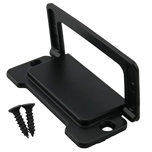 CHENJIN Flush Pull Handle Black 4PCS Invisible Flip Drawer Handle Dull Polish Concealed Installation Recessed Furniture Grip Cabinet Door Pull Ring Handles with Screws 3 inch - Image 3