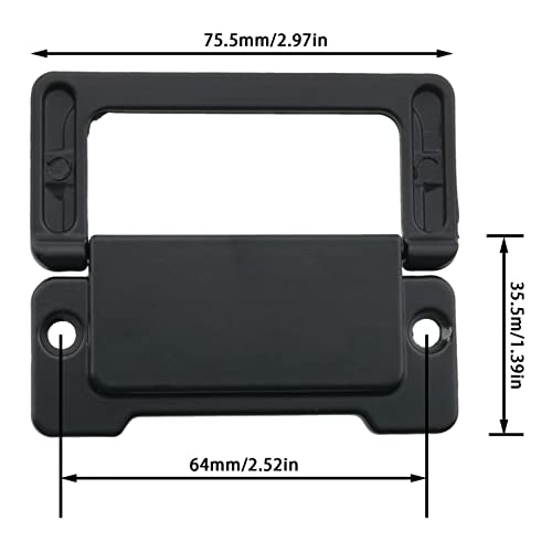 CHENJIN Flush Pull Handle Black 4PCS Invisible Flip Drawer Handle Dull Polish Concealed Installation Recessed Furniture Grip Cabinet Door Pull Ring Handles with Screws 3 inch - Image 2