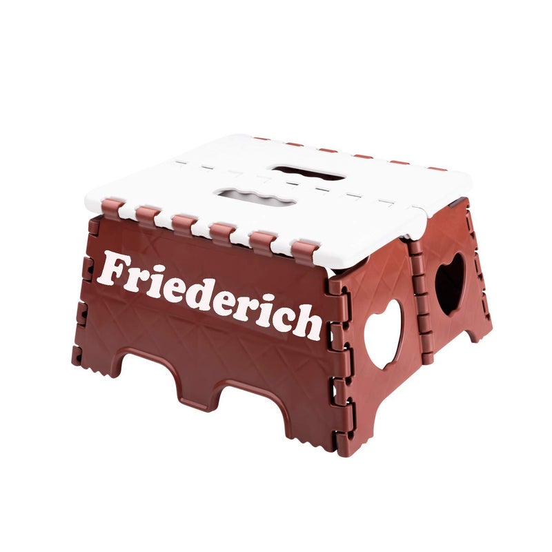 FRIEDERICH FRIEDERICH Multipurpose Folding Stool Ivory Brown 7inch 