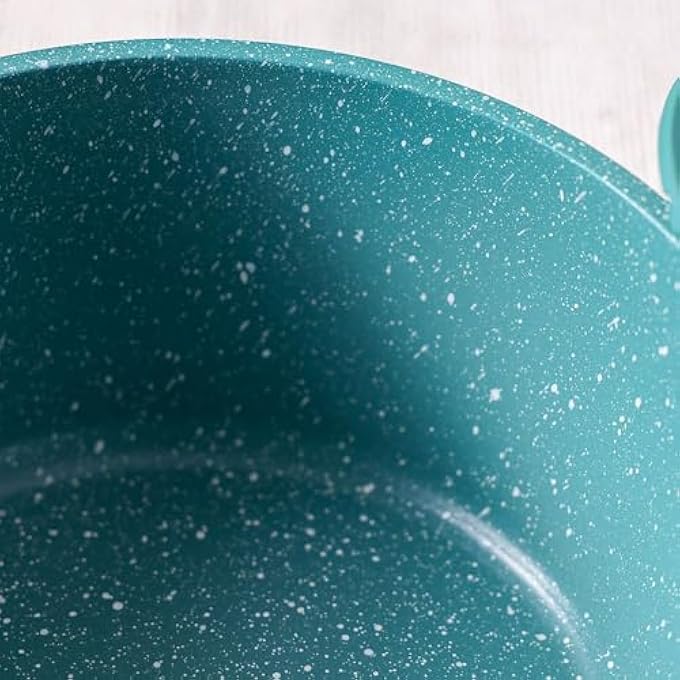 DANUBE HOME ChefS Delight Florin Sauce Pan With Marble Coating NonStick PfoaFree Durable Cookware For Easy Cooking Perfect For Home Kitchen Gas  Induction Stoves 16X75Cm  Green - Image 4