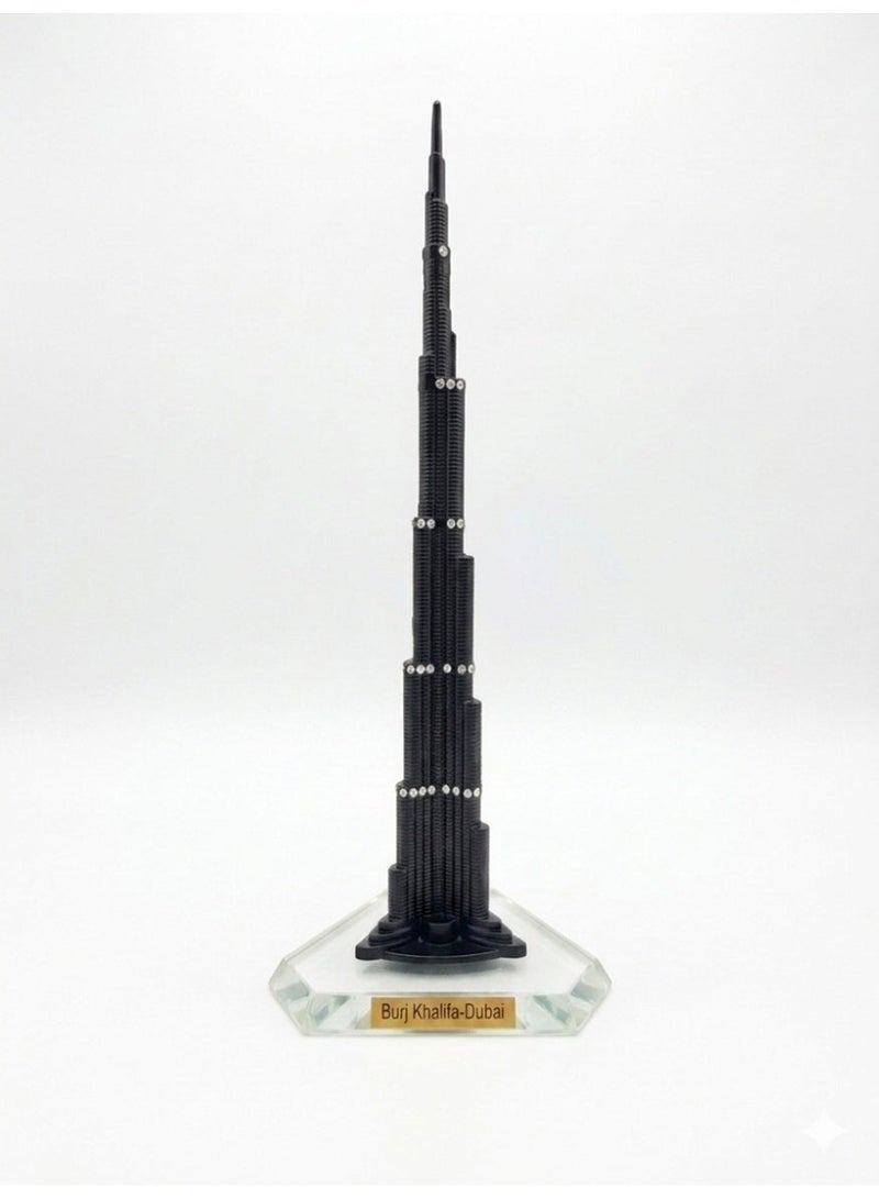 No branded Luxury Black Burj Khalifa Miniature Showpiece – Premium Crystal Base Decorative Souvenir for Home & Office - Image 1