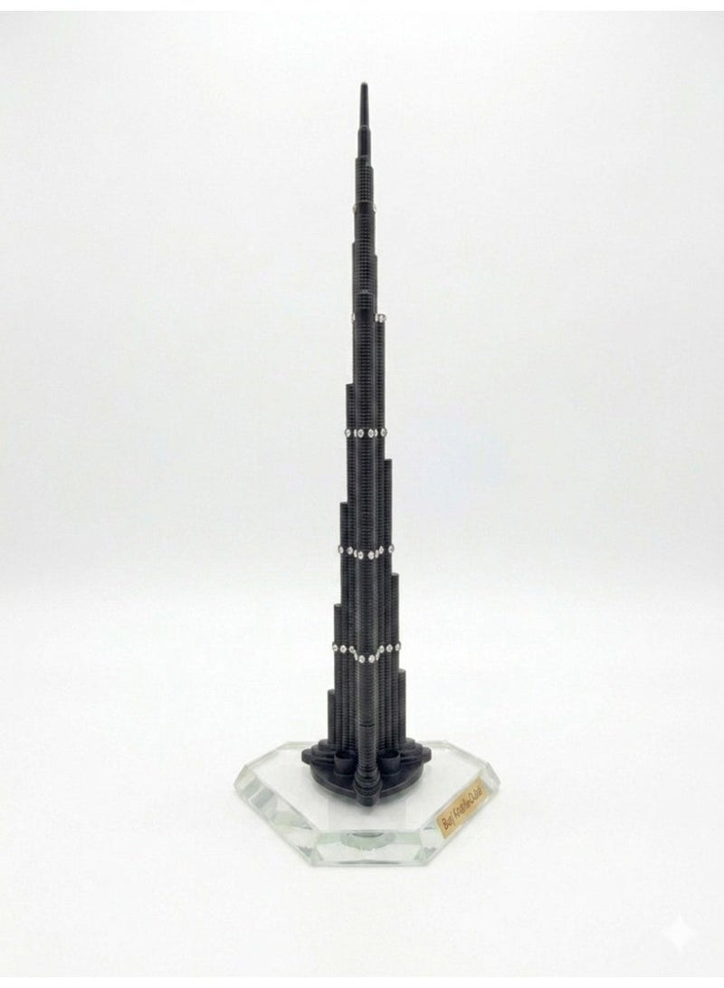 No branded Luxury Black Burj Khalifa Miniature Showpiece – Premium Crystal Base Decorative Souvenir for Home & Office - Image 2