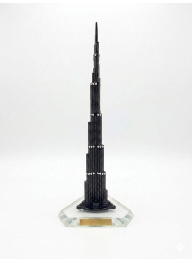 No branded Luxury Black Burj Khalifa Miniature Showpiece – Premium Crystal Base Decorative Souvenir for Home & Office - Image 3
