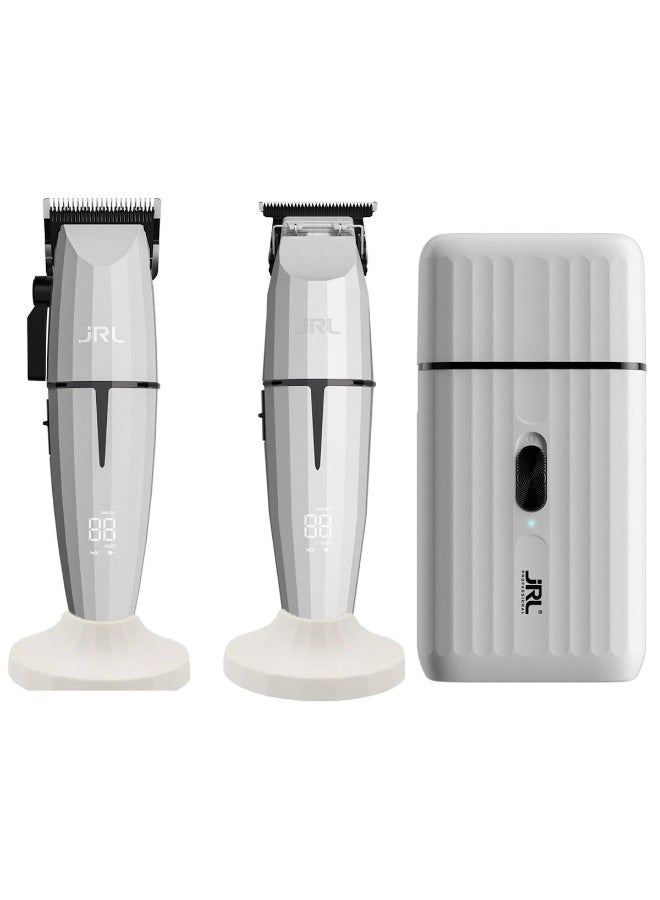 جي آر إل بروفيشنال مجموعة JRL Ghost Edition Combo Kit 2 – ماكينة قص الشعر، وماكينة تحديد الشعر، وماكينة حلاقة - Image 3