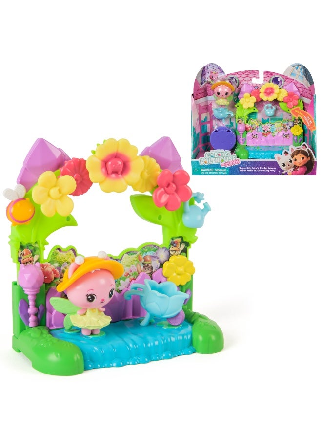 غابيز دول هاوس فيلم، شرفة حديقة الجنيات الملكة كيتي، مع دمية لعبة وإكسسوارات بيت الدمية، ألعاب أطفال للبنات والأولاد من سن 3 سنوات فما فوق - Image 1