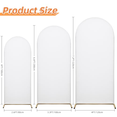 SUKAIKEQA 3-Piece Arch Cover Bundle – 7.2FT, 6.6FT & 6FT Stretch Spandex Backdrop Set – Wedding, Birthday & Photo Booth Arch Covers for Every Event - Image 2