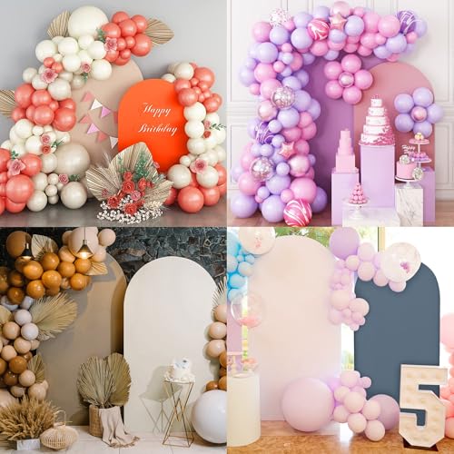 SUKAIKEQA 3-Piece Arch Cover Bundle – 7.2FT, 6.6FT & 6FT Stretch Spandex Backdrop Set – Wedding, Birthday & Photo Booth Arch Covers for Every Event - Image 4