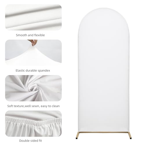 SUKAIKEQA 3-Piece Arch Cover Bundle – 7.2FT, 6.6FT & 6FT Stretch Spandex Backdrop Set – Wedding, Birthday & Photo Booth Arch Covers for Every Event - Image 5