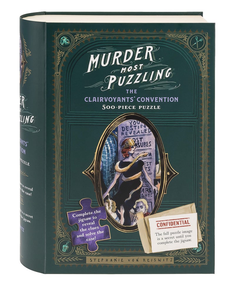 Chronicle Books Murder Most Puzzling: The Clairvoyants' Convention 500-Piece Puzzle - Image 1