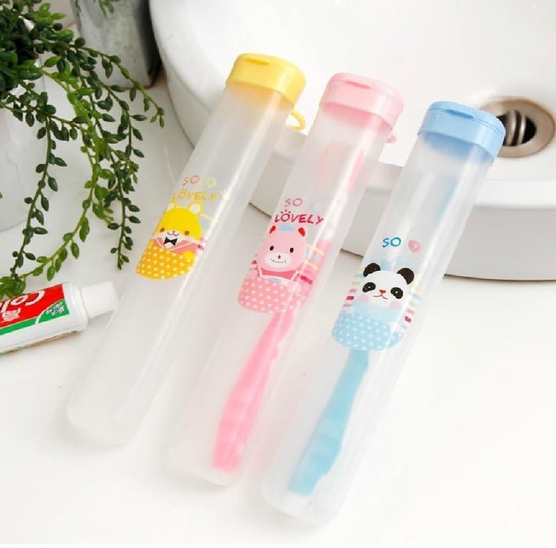 Clickswift Toothbrush Holder with Cap Antibacterial Toothbrush Case Cover, Travelling Accessories Multi Color 1 Pcs - Image 2