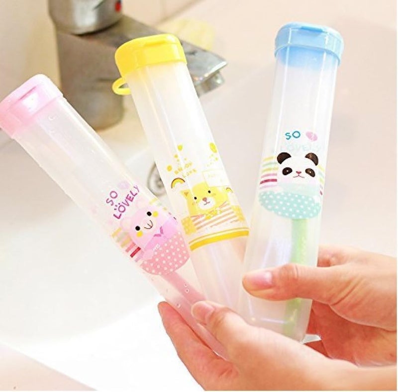 Clickswift Toothbrush Holder with Cap Antibacterial Toothbrush Case Cover, Travelling Accessories Multi Color 1 Pcs - Image 1
