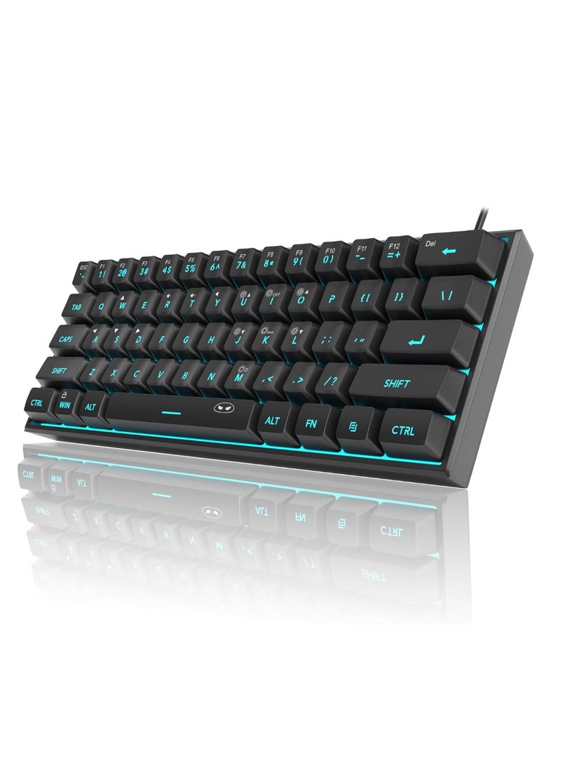 MageGee MageGee Mini 60% Gaming Keyboard, RGB Backlit 61 Key Ultra-Compact Keyboard, TS91 Ergonomic Waterproof Mechanical Feeling Office Computer Keyboard for PC, MAC, PS4, Xbox ONE Gamer(Black)  - Image 5