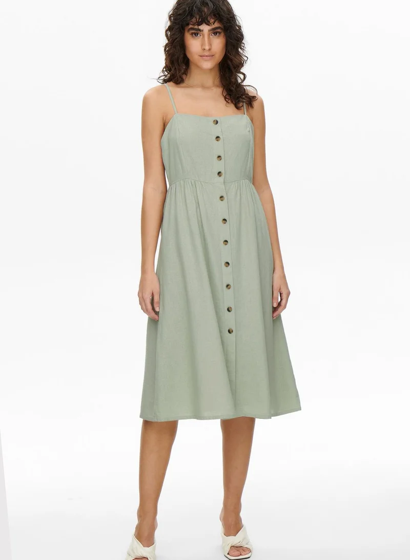 Jacqueline de Yong Button Detail Pleated Dress