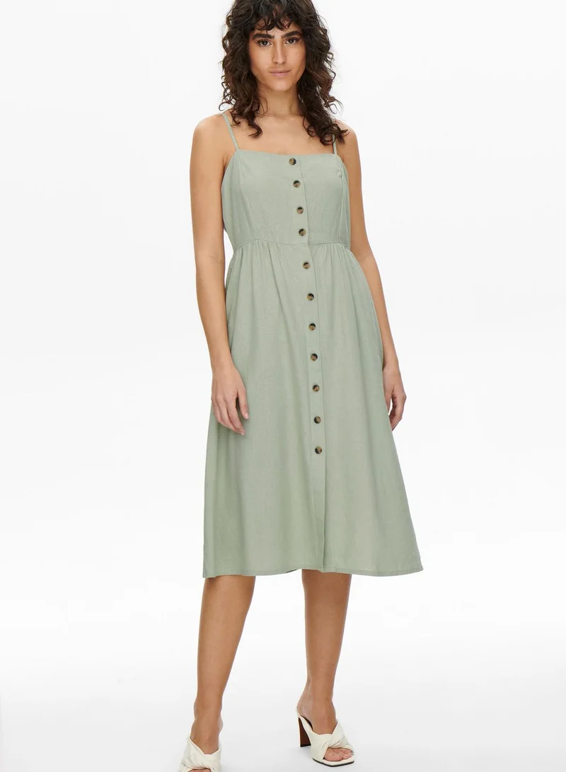 Jacqueline de Yong Button Detail Pleated Dress