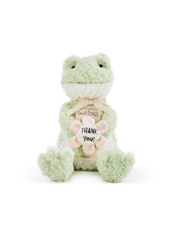 DEMDACO Gratitoad Thank You Soft Green 9 Inch Plush Polyester Fabric Stuffed Animal Toy  - Image 1
