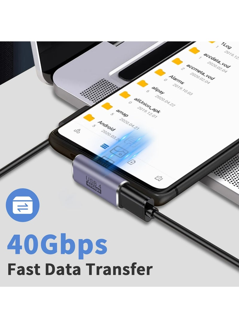 محول تمديد USB C 40G من ، محول USB C بزاوية قائمة 100W PD، محول USB C بزاوية 90 درجة ومحول زاوية USB C بزاوية متوسطة الانحناء، محول من ذكر إلى أنثى من النوع C للكمبيوتر المحمول والكمبيوتر اللوحي والهواتف 4 عبوات