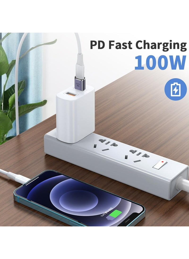محول تمديد USB C 40G من ، محول USB C بزاوية قائمة 100W PD، محول USB C بزاوية 90 درجة ومحول زاوية USB C بزاوية متوسطة الانحناء، محول من ذكر إلى أنثى من النوع C للكمبيوتر المحمول والكمبيوتر اللوحي والهواتف 4 عبوات