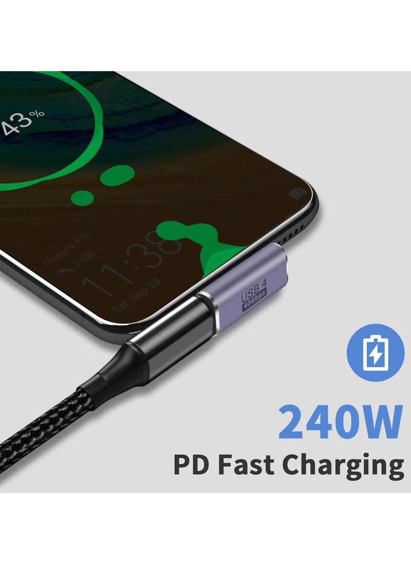 محول تمديد USB C 40G من ، محول USB C بزاوية قائمة 100W PD، محول USB C بزاوية 90 درجة ومحول زاوية USB C بزاوية متوسطة الانحناء، محول من ذكر إلى أنثى من النوع C للكمبيوتر المحمول والكمبيوتر اللوحي والهواتف 4 عبوات