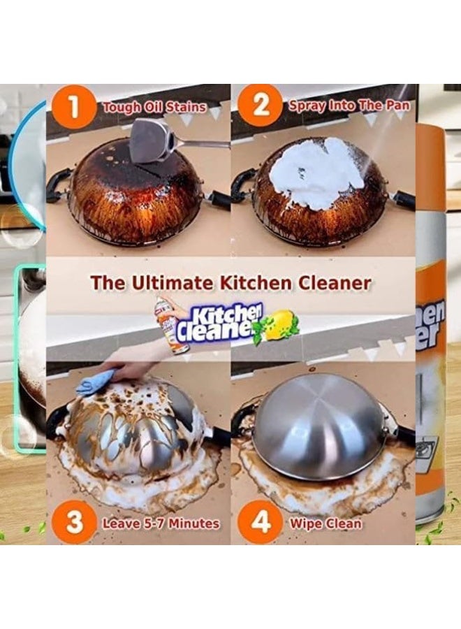 Kitchen Cleaner Foam Spray for Stove, Chimney, Gas Burner & Surfaces  Oil & Grease Stain Remover Non-Toxic & Non-Flammable Degreaser Spray for Kitchen Cleaning – 500ml (Pack of 1) - Image 2