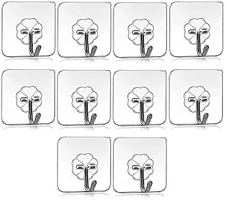 Obbi Plastic Self Adhesive No Drills Wall/Rail/Kitchen/Bathroom Strong Sticky Towel Hanger| Multicolored, Pack of 20 - Image 1