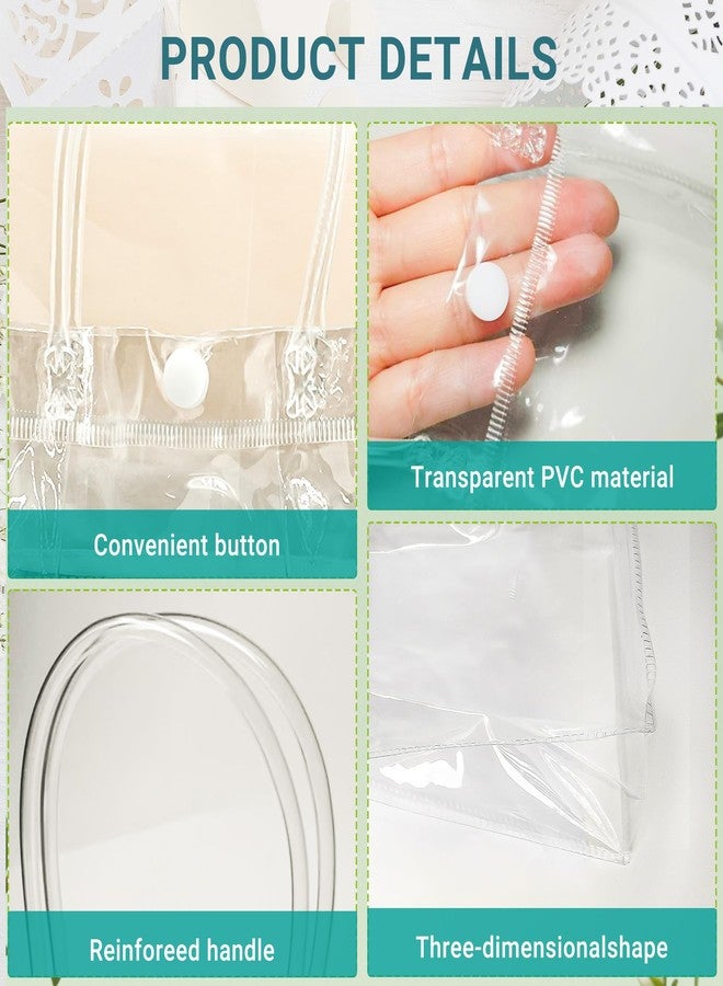 Woosuke 12 Pcs Clear Gift Bags with Handles, Small Plastic Clear Party Favor Swag Bag for Wedding, Birthday, Baby Shower, Business, Reusable Transparent Goodie Bags, 5.1 x 5.9 x 2.7'' - Image 4