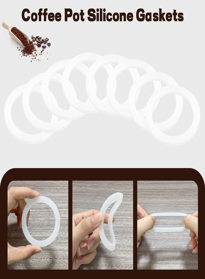 Tobaiwind Gasket Seal Rings for Aluminium Stovetop Coffee Maker Pots Replacement Part Spare Food Grade Silicone Gasket 6 cups, 8 Pieces - Image 4