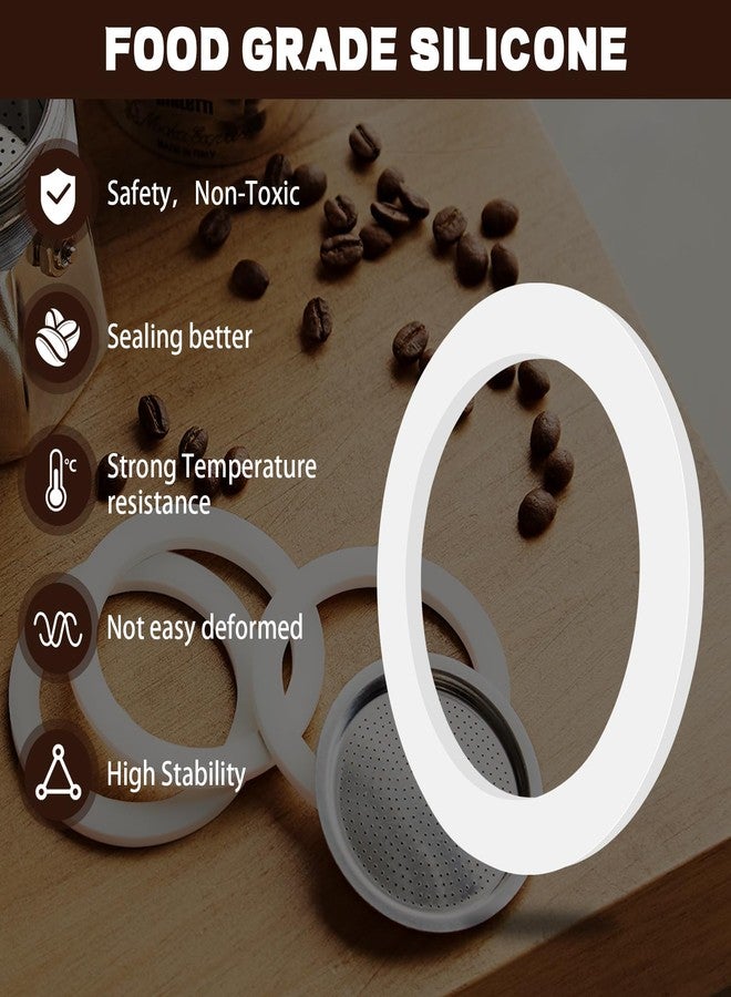 Tobaiwind Gasket Seal Rings for Aluminium Stovetop Coffee Maker Pots Replacement Part Spare Food Grade Silicone Gasket 6 cups, 8 Pieces - Image 3