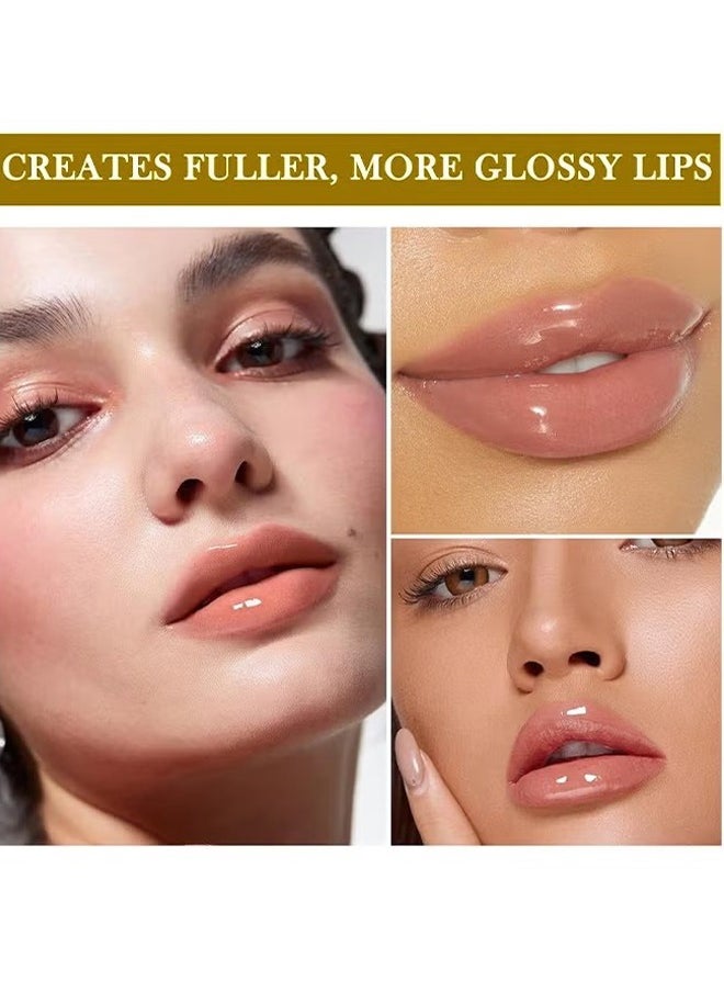 Fruit Honey Lip Care Oil 06#, Milk Honey Lip Balm, Moisturizing Smooth+Pearl Gloss Lip Gloss - 8 ML