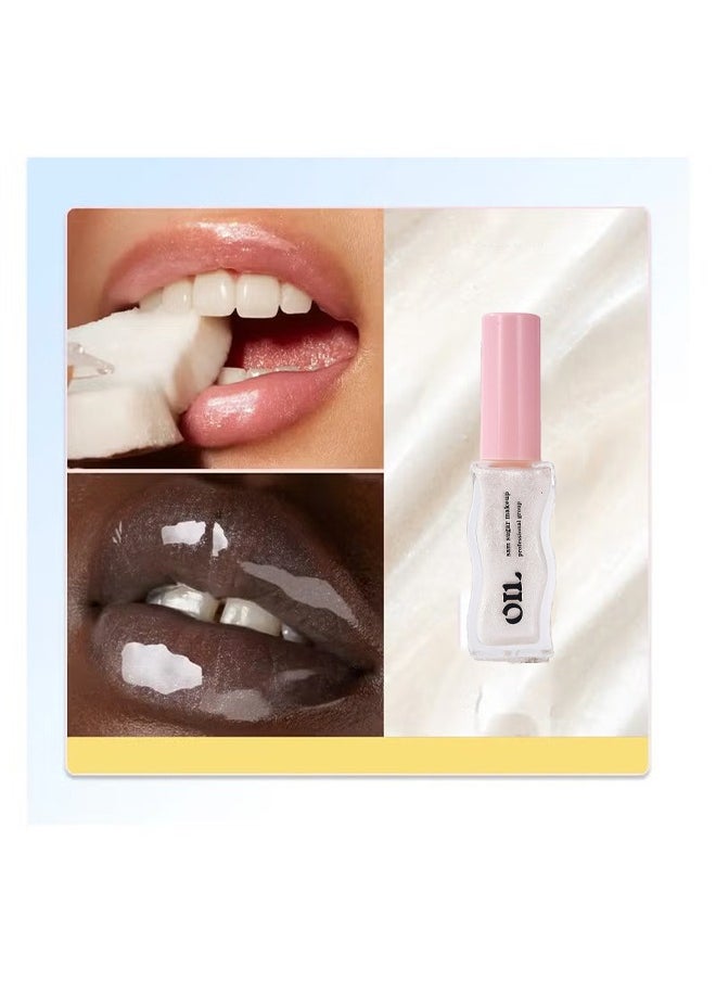 Fruit Honey Lip Care Oil 06#, Milk Honey Lip Balm, Moisturizing Smooth+Pearl Gloss Lip Gloss - 8 ML