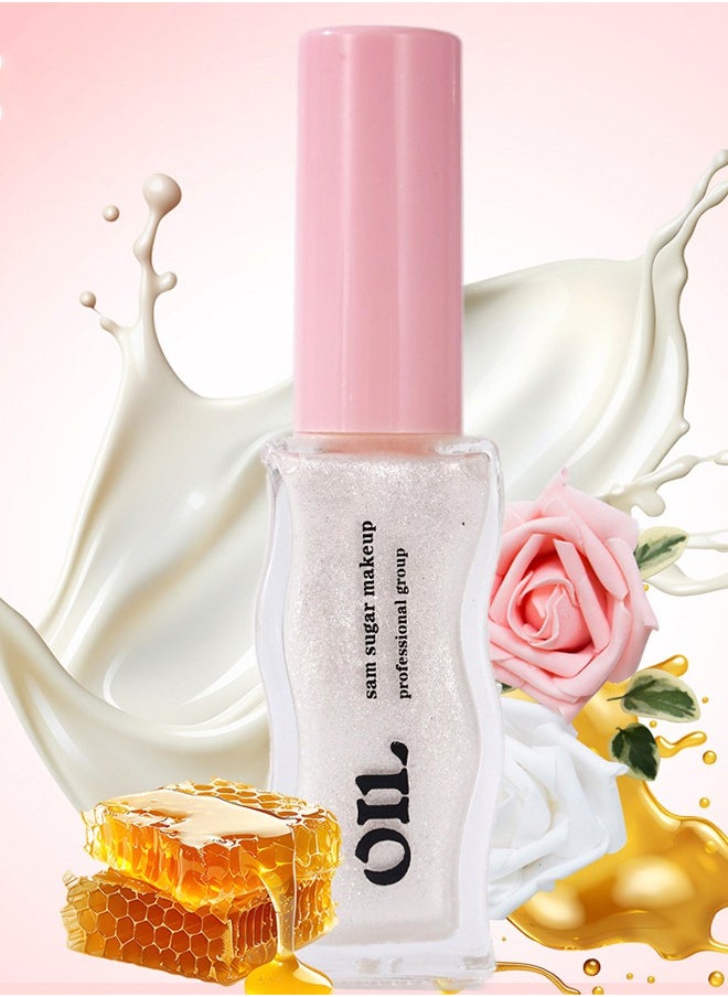 Fruit Honey Lip Care Oil 06#, Milk Honey Lip Balm, Moisturizing Smooth+Pearl Gloss Lip Gloss - 8 ML